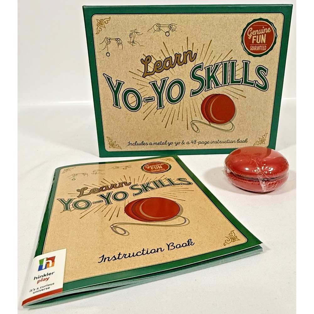 Hinkler Learn Yo-Yo Skills Kit Kids Red Metal Yo-Yo and 48-Page Guide Book